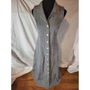 Vintage Pellini Dresses Black & White Full Button Dress Cottagecore Size 9/10